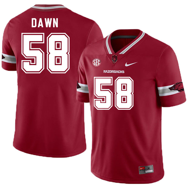 Men #58 Tim Dawn Arkansas Razorbacks College Football Jerseys Stitched-Alternate Cardinal